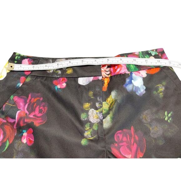 Ted Baker Diemond Oil Painting Floral Trouser Pants Mid Rise Black Womens Size 0 - Picture 6 of 8